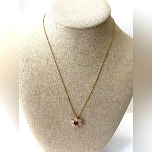 LOFT PINK FLOWER PENDANT NECKLACE
